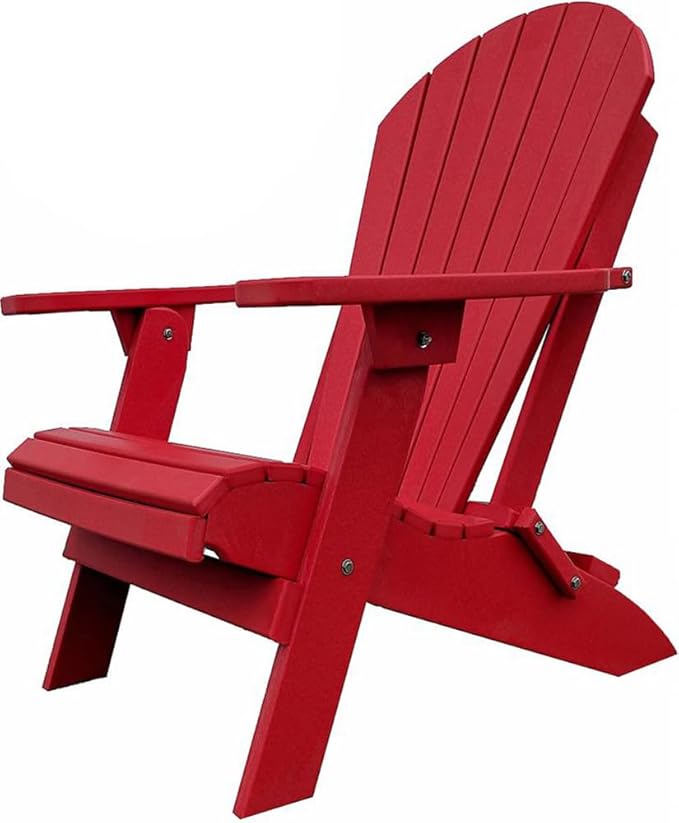 DuraWeather Poly® Classic King Size Folding Adirondack Chair (Strawberry Red)