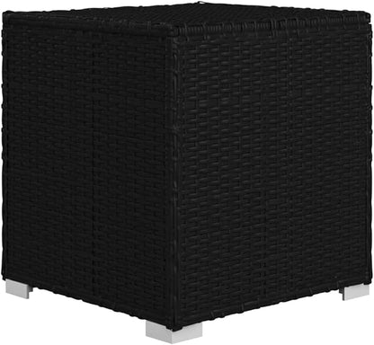 Sun Lounger Outdoor Chaise,Outdoor Lounge Chairs Set of 2,Chaise Lounge,Lounge Chairs for Outside,Pool Lounge Chairs,Outdoor Chaise Lounge,with Cushion and Tea Table Poly Rattan Black