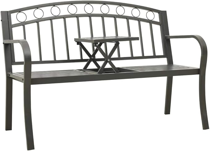 Garden Bench Outdoor Bench Patio Bench Cushions for Outdoor, Park, Yard, Entryway, Iron Metal Frame Furniture - Photo 1