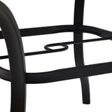Outdoor Dining Table with Square Wooden-Like PVC Table Top and Umbrella Hole for Bistro, Garden, Poolside, Backyard - Photo 5