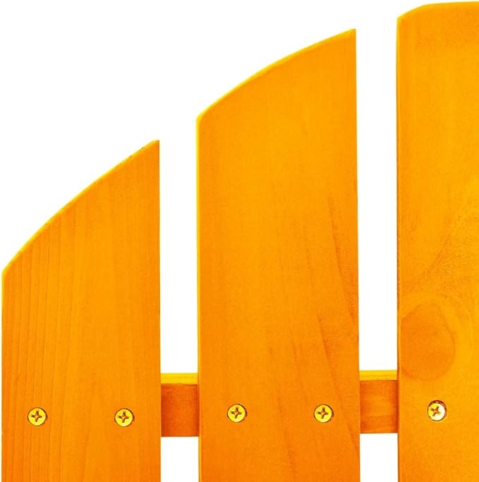 Patio Adirondack Rocking Chair Solid Fir Wood Orange, Patio Dining Chairs, Bar Stools - Photo 6