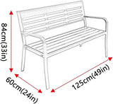 Metal Garden Bench 2-Seater, Aluminum Park Bench with Backrest and Armrests - Photo 6