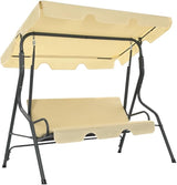 Outdoor Furniture, Accommodating 2 People, with Armrests, Outdoor Swing Bench, Roof with Sunshade, Sturdy Metal Frame - Photo 1