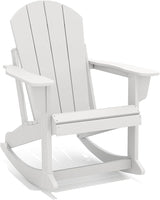 GREENVINES Adirondack Rocking Chair | HDPE Plastic | Porch Rocker | Chair for Outdoor Patio Deck | All Weather | White - Photo 1