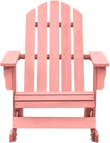 Patio Adirondack Rocking Chair Solid Fir Wood Pink, Patio Dining Chairs, Bar Stools - Photo 3