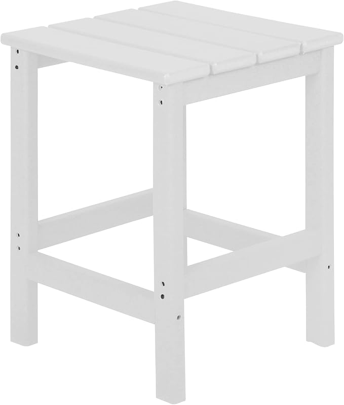 WestinTrends Malibu Outdoor Lounge Chairs, 3-Pieces Adirondack Chair Set with Ottoman and Side Table, All Weather Poly Lumber Patio Lawn Folding Chair for Outside Pool Garden Backyard, White