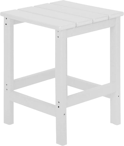 WestinTrends Malibu Outdoor Lounge Chairs, 3-Pieces Adirondack Chair Set with Ottoman and Side Table, All Weather Poly Lumber Patio Lawn Folding Chair for Outside Pool Garden Backyard, White
