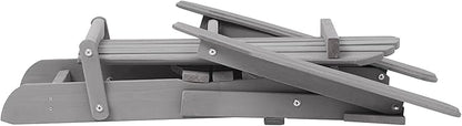 KEVINSPACE Folding Adirondack Chair Set of 2, Fire Pit Chairs, Outdoor Pei Plastic/Resin Adirondack Chairs for Adult Weather Resistant Lawn Chair for Garden Campfire Backyard Beach Pool, Gray