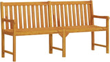 Solid Acacia Wood Garden Bench 70.9 Inch Brown Rectangular Outdoor Bench for Patio Backyard Terrace - Photo 3