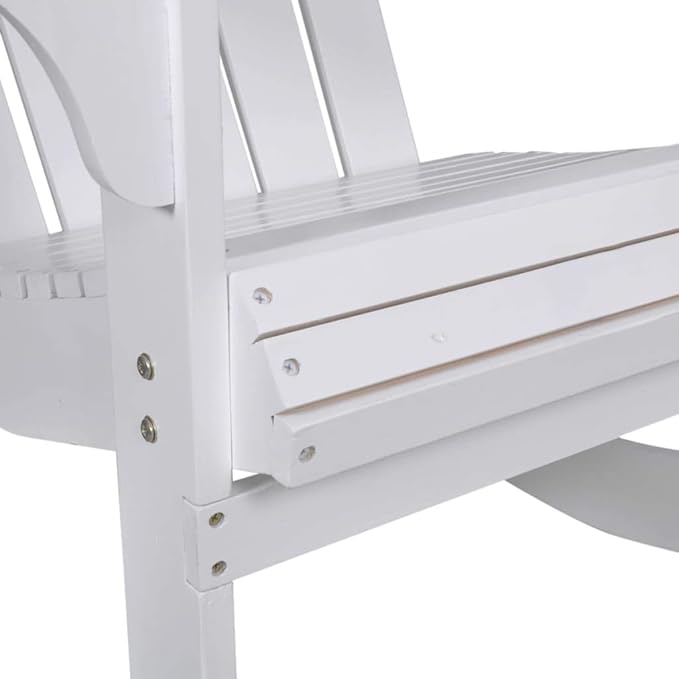 Patio Rocking Chair,Wooden Outdoor Chair,with Backrest and Armrest,Outdoor Furniture,for Indoor and Outdoor,Patio,Garden,Backyard,Porch Seat,Wood White