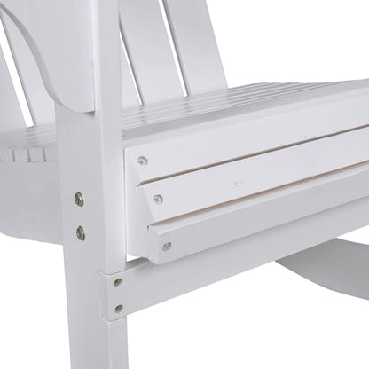 Patio Rocking Chair,Wooden Outdoor Chair,with Backrest and Armrest,Outdoor Furniture,for Indoor and Outdoor,Patio,Garden,Backyard,Porch Seat,Wood White