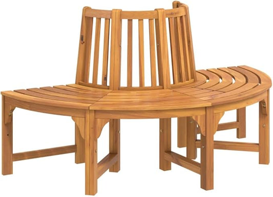 vidaXL Outdoor Garden & Terrace Eucalyptus Bench, Vintage Style, Rustic Patio Seat for Relaxing
