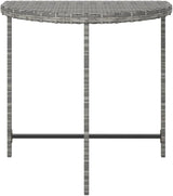 Grey Poly Rattan Garden Table with Powder-Coated Steel Frame, Modern Design and Weather Resistant for Outdoor Dining - Photo 5