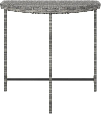 Grey Poly Rattan Garden Table with Powder-Coated Steel Frame, Modern Design and Weather Resistant for Outdoor Dining, Spacious Surface Seats Four, Durable Construction