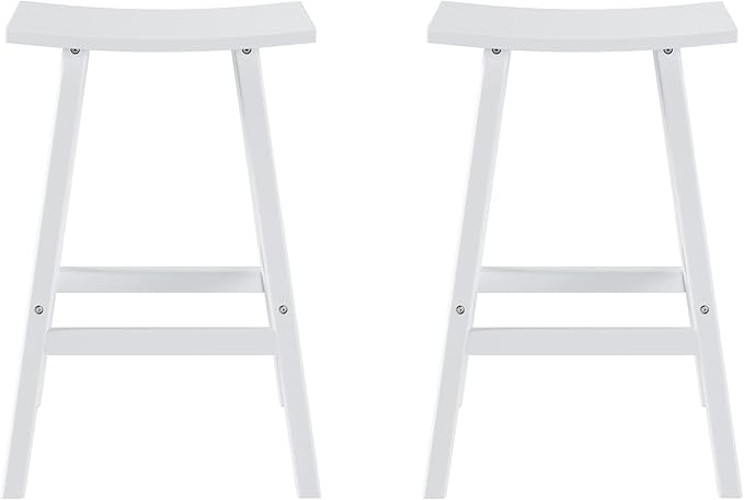 WestinTrends Malibu 2 Piece Set of 29 Height Outdoor/Patio Saddle bar stools, White