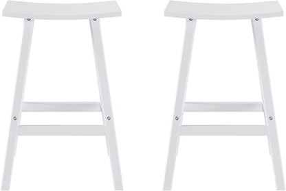 WestinTrends Malibu 2 Piece Set of 29 Height Outdoor/Patio Saddle bar stools, White
