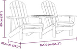 Solid Fir Wood Adirondack Chair Set with Table for Two, Ergonomic Outdoor Seating, Weather-Resistant Garden Furniture - Photo 2