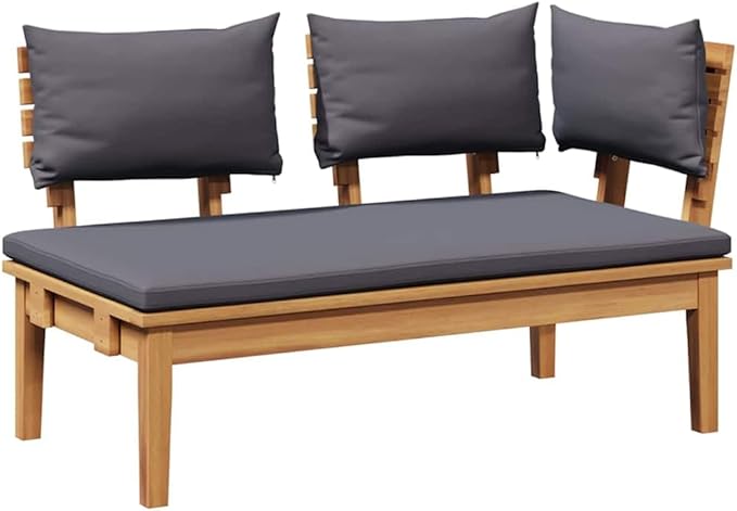 2-Piece Brown Solid Teak Wood Garden Bench Set with Post Leg Design for Patio and Terrace, Durable Outdoor Furniture with Modern Simplicity and Rustic Farmhouse Style,