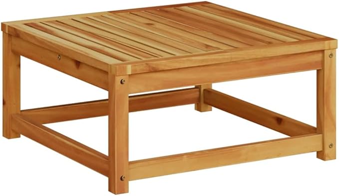 Garden Table Brown Solid Acacia Wood Small Durable,Rustic Solid Acacia Wood Garden Table with Oiled Finish for Small Gatherings and Outdoor Use