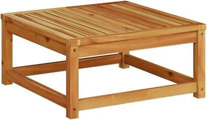 Garden Table Brown Solid Acacia Wood Small Durable,Rustic Solid Acacia Wood Garden Table with Oiled Finish for Small Gatherings and Outdoor Use