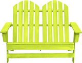 2-Seater Adirondack Chair Solid Fir Wood Outdoor Patio Furniture Green 47" Wide Weather-Resistant Lounge Chairs for - Photo 3