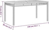 Contemporary Rectangular Garden Table Black and Brown Outdoor Dining Set with Acacia Wood Top and Poly Rattan Seating - Photo 2