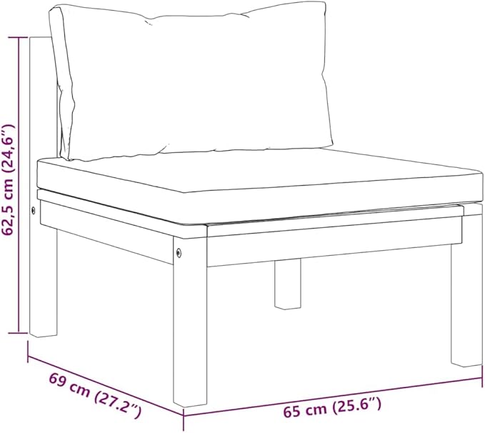 vidaXL Patio Sofa Set 2 Piece, Sectional Sofa with Cushions, Modular Seat with Tea Table - Photo 3
