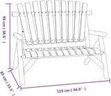 Solid Spruce Wood 2-Seater Garden Bench with Ergonomic Curved Design for Outdoor Patio and Balcony Comfortable Seating - Photo 2