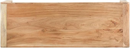 Outdoor Patio Bench, Wooden Garden Bench, No Armrests, Sturdy Acacia Wood Front Porch Chair, for Porch, Garden, Patio,Bench 43.3"x15"x18.1" Solid Acacia Wood