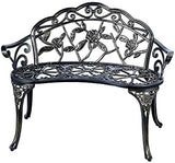 Mandolin Outdoor Park Garden Chair, All Chair Anti Rust Cast Aluminum Patio Yard Bench - Photo 3