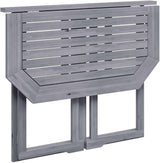 Balcony Table Grey Solid Acacia Wood Coffee Tables Outside Table for Picnic Backyard 35.4 x 19.7 x 29.1 in - Photo 4