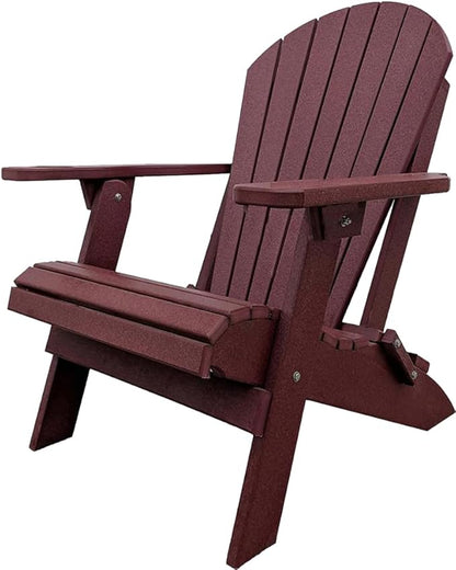 DuraWeather Poly® Classic King Size Folding Adirondack Chair (Merlot Burgundy)