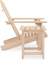 Solid Fir Wood Adirondack Chair with Table Patio Furniture Set Outdoor Seating for Garden Balcony Porch Backyard - Photo 3