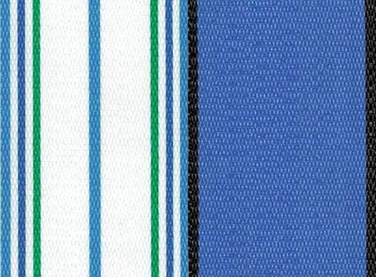 Lawn Chair USA Chair Replacement Lawn Chair Webbing - Webbing for Lawn Chairs. UV-Resistant Straps Made with Durable Polypropylene. Chair Webbing Kit (Blue Sands & Sea Island White, 3" X 50")