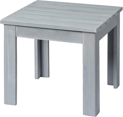 VINGLI Outdoor Wooden Side Table, Square Patio Side Table, Small Outdoor Table for Patio, Backyard, Garden, Poolside, Balcony, Adirondack Conversation End Table (Grey)