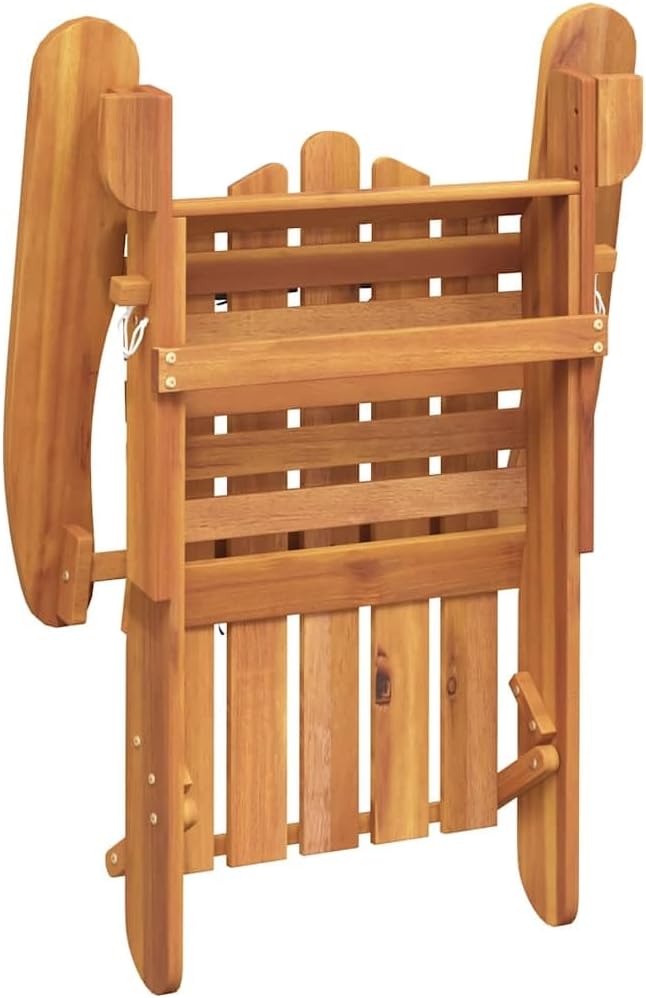 Acacia Wood Adirondack Garden Chair with Footrest and Cushion - Photo 3