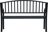 Garden Bench Black Powder-Coated Steel 47.2 in Long, Durable Outdoor Furniture for Patio, Porch - Photo 5