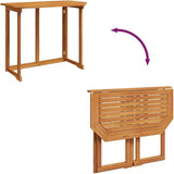 Balcony Table Brown Solid Acacia Wood Medium Foldable Poolside Table Coffee Tables for Beach Garden - Photo 8