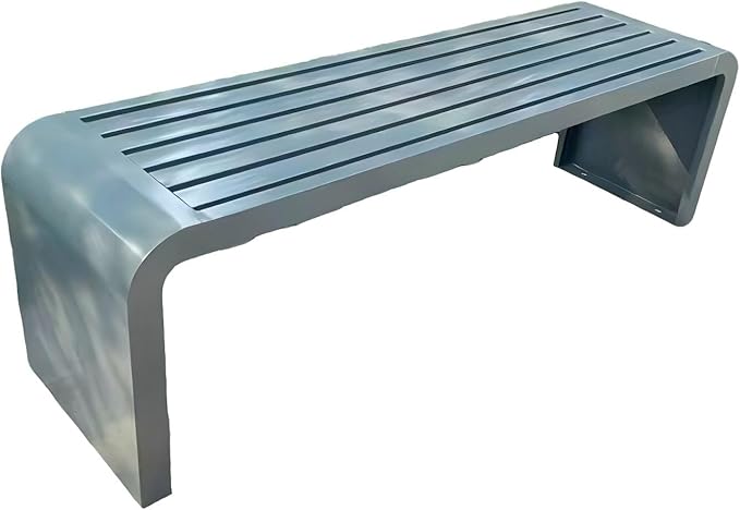 Garden Bench Backless, Patio Benches for Outdoors 100/120/150/180 Cm Outside Bench Seat Iron Steel Frame, Weatherproof Park Benches for Entryway Lawn Yard Balcony Decor(Gray,180 cm/70.87 in)