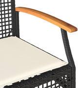 2-Seat Outdoor Garden Bench in Black-Brown Poly-Rattan, 42.5 x 22.4 x 33.5 in - Photo 8