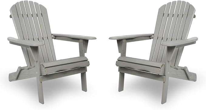 Wood Lounge Patio Chair for Garden Outdoor Wooden Folding Embossed Adirondack Chair Set of 2 Solid Cedar Lounge Patio Chair with Grain