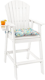 Sundale Outdoor Adirondack Bar Stool, Patio HDPE Bar Chair with Backrest - Photo 1