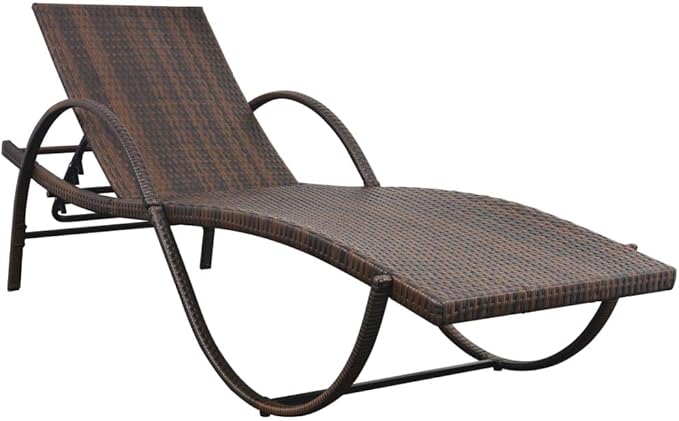 25x76in Adjustable PE Rattan Sun Lounger with Cushion - Photo 3