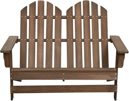 2-Seater Patio Adirondack Chair Solid Wood Fir Brown, Suitable for patios, Gardens, Balconies