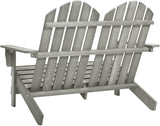 2-Seater Patio Adirondack Chair Solid Fir Wood Gray Outdoor Furniture Lounge Chair Garden Seating for Patio, Backyard - Photo 5
