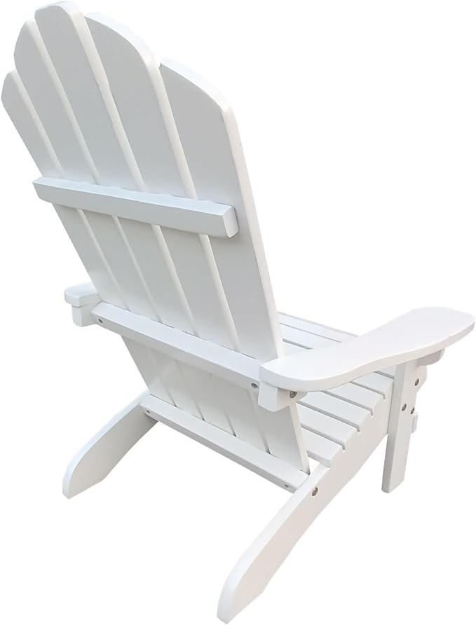 Wood Children Adirondack Chair,Ergonomic All-Weather Adirondack Chairs,Durable Patio Lounge Chair for Outdoor,Garden,Lawn,Indoor,White