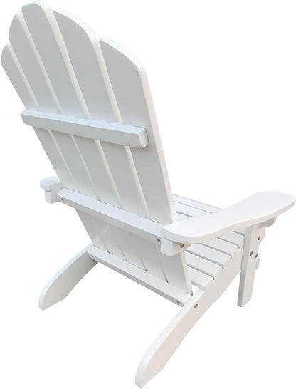 Wood Children Adirondack Chair,Ergonomic All-Weather Adirondack Chairs,Durable Patio Lounge Chair for Outdoor,Garden,Lawn,Indoor,White