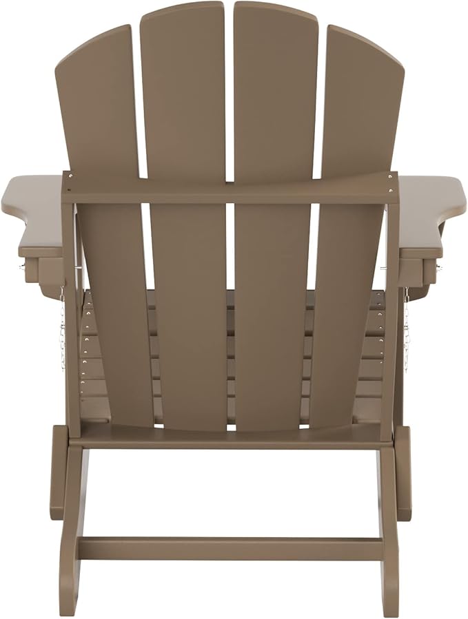 WO Home Furniture Adirondack Chairs Table Set of 3 PCS Outdoor Folding Chairs Coffee Table Weather/UV Resistant for Lawn - Photo 5