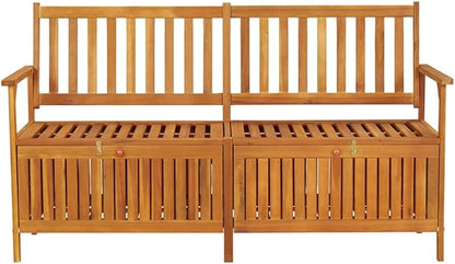 Garden Bench Deck Bench Storage Bench 58.3" Solid Wood Acacia