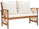 Patio Bench with Cushions, with backrest and Armchair, Vintage Garden Wooden Bench, Garden seat for Patio, Garden, Yard - Photo 1